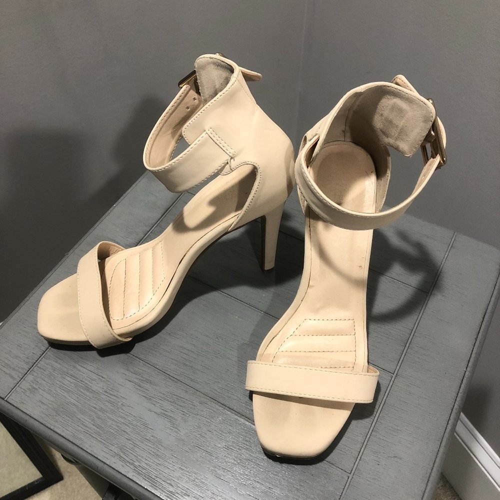 Nude, Strappy 3" Heels